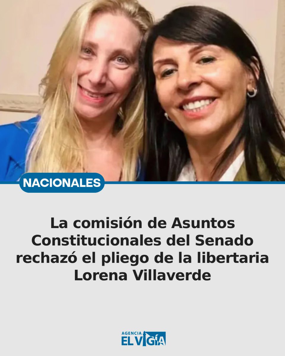 infogap_grafica's tweet image. La comisión de Asuntos Constitucionales del Senado rechazó el pliego de la libertaria Lorena Villaverde

La senadora electa por Río Negro tiene antecedentes de una causa de compra de cocaína en EEUU y, además, relaciones con Fred Machado