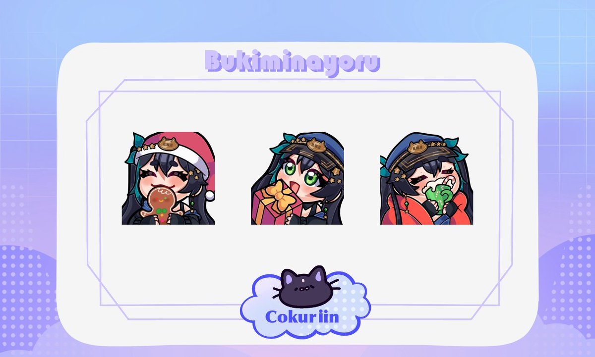 Bukiminayoru's tweet photo. 🎄New winter emotes for the festive season!

🎅More winter updates soon!

. ݁₊ ⊹ . ݁ ⟡ ݁ . ⊹ ₊ ݁.

🎨: @Lunatiic3 https://t.co/4E9a7PpETy