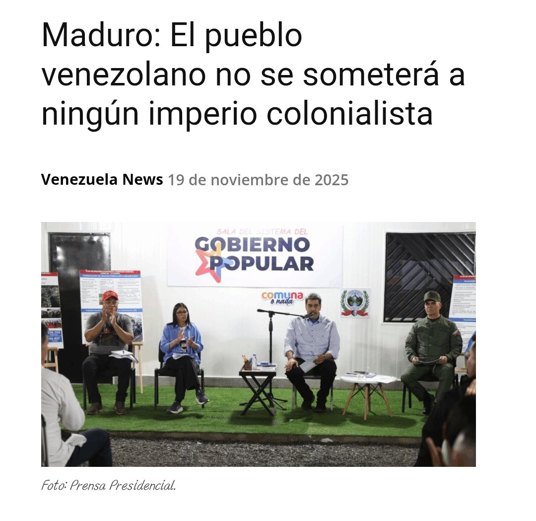 AriasEndri72002's tweet image. El presidente Nicolás Maduro encabezó el «Miércoles de Poder Popular» en Ojo de Agua, destacando que Venezuela nunca se someterá a imperios colonialistas y resaltó la herencia de caciques como Catia, Tacagua y Guaicamacuto.

#Venezuela #PoderPopular #OrgulloVenezolano…