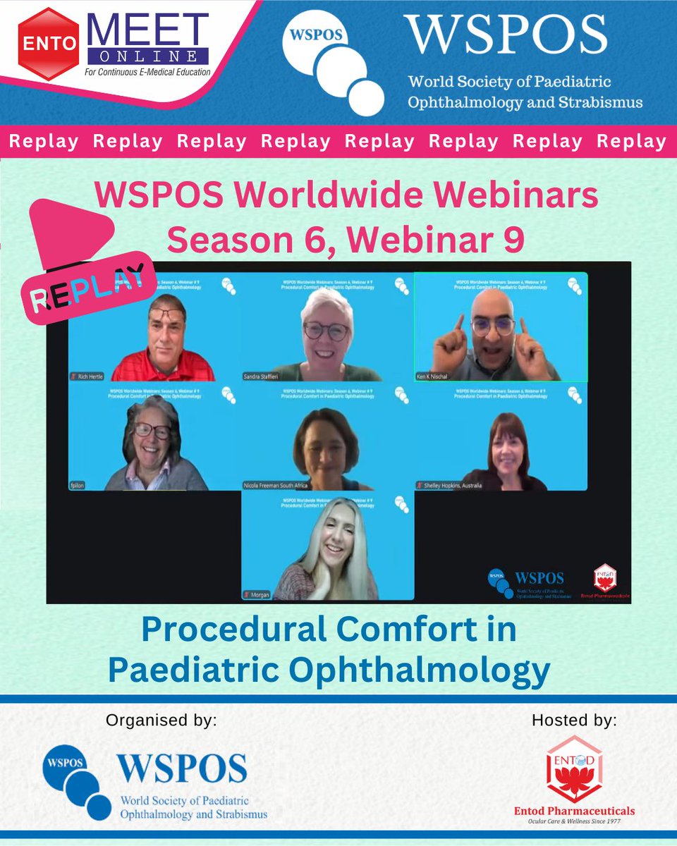 WSPOS's tweet image. 🎥 Latest Webinar Replay Available!

“The future depends on what you do today.” – Gandhi

Catch the #WSPOS Webinar replay: Procedural Comfort in Paediatric Ophthalmology 

▶️ Watch: youtube.com/live/eynjeGu61…

Hosted by @EntodPharmaceuticals 

#Ophthalmology #Paediatric #EyeCare