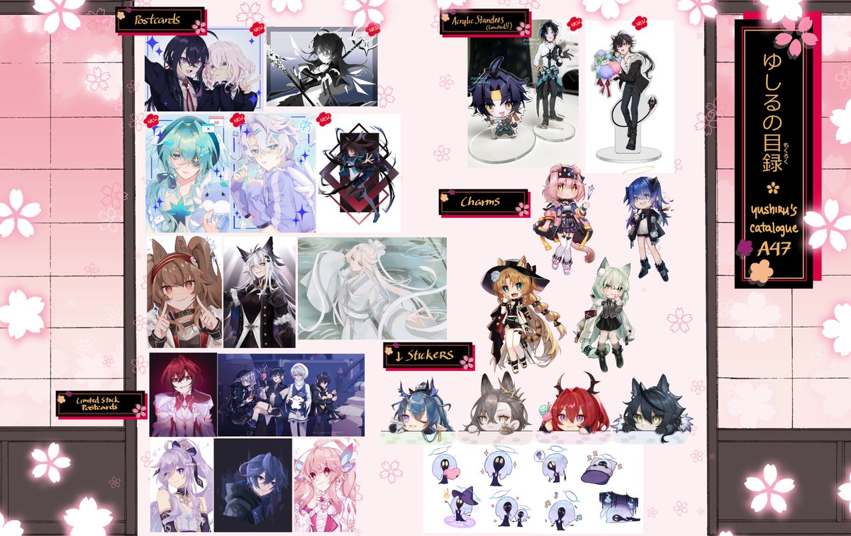 Here's my catalogue for this weekend at Anirevo Toronto. I'll be tabling with <a href="/MushuuPork/">Mushuu</a> ^^
(newer postcards may be late arriving ;_; )
#AnirevoTO2025