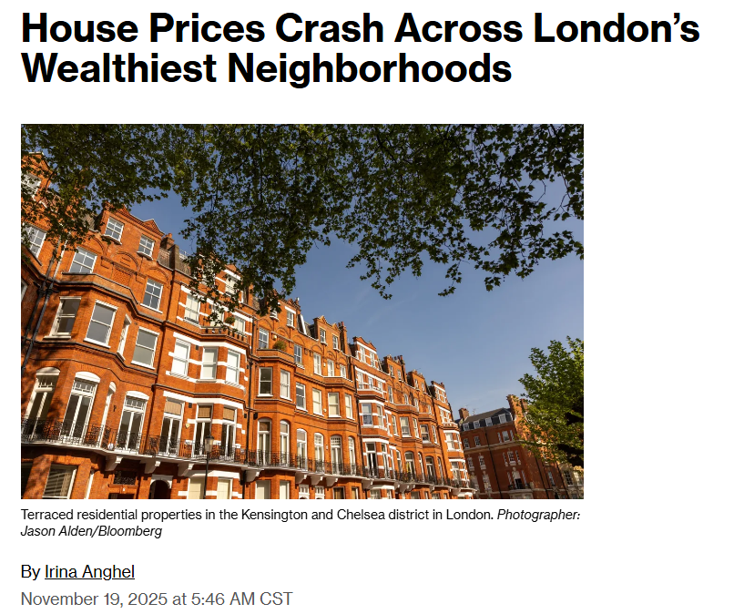 Barchart's tweet image. BREAKING 🚨: London Real Estate Market

London&apos;s most expensive homes are plunging in value 📉📉