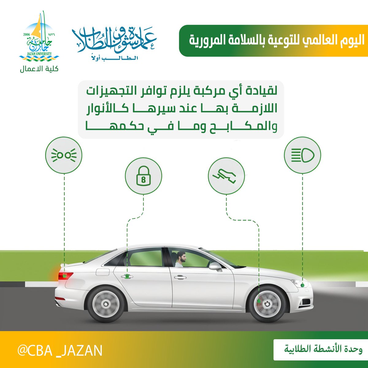 CBA_JAZAN's tweet photo. 🚦السلامة المرورية مسؤولية الجميع
نحرص على نشر التوعية للحد من الحوادث وحماية الأرواح.
التزامك بقواعد المرور، وقيادتك بوعي وهدوء، يساهم في جعل الطرق أكثر أمانًا لك ولغيرك.

#كلية_الأعمال
#جامعة_جازان https://t.co/veriJa0gKR