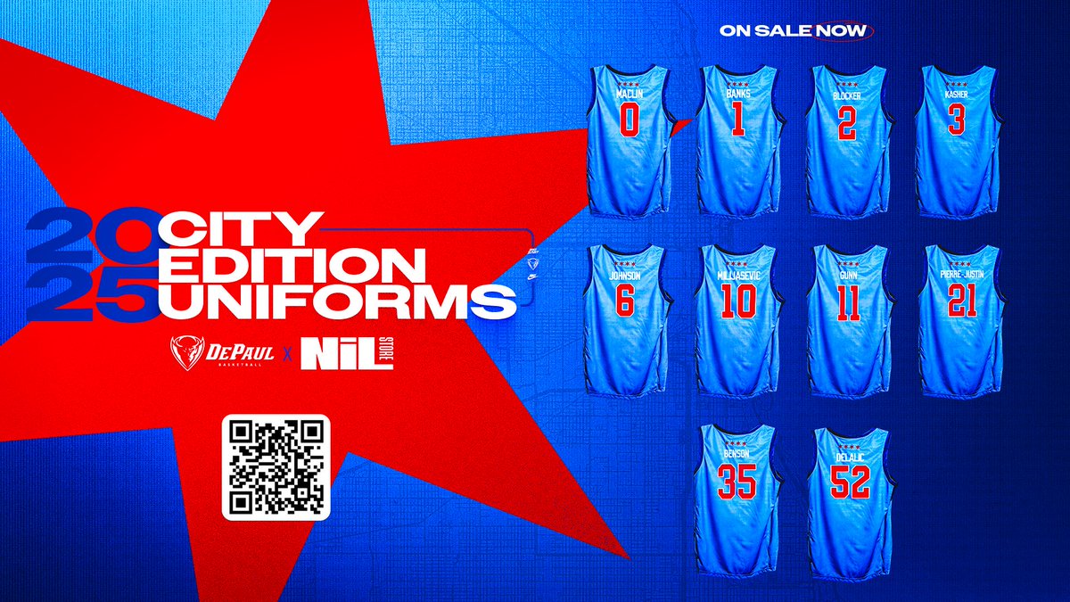 CWagner70's tweet image. Before we get too far down the road &amp;amp; I inevitably forget to post about them, I wanted to share some of our content for the relaunch of the City Edition uniforms this year for @DePaulHoops 🫡