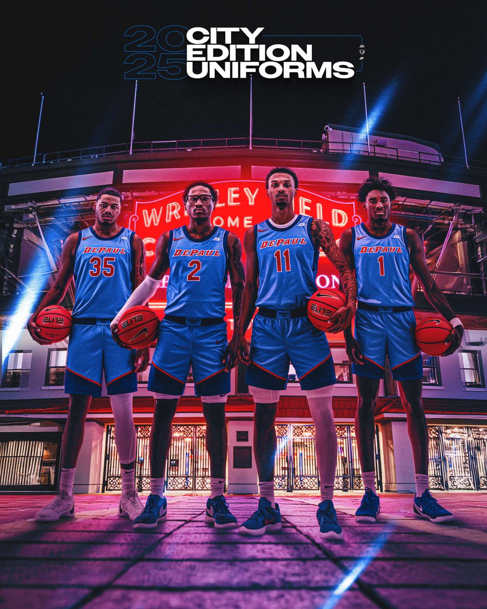 CWagner70's tweet image. Before we get too far down the road &amp;amp; I inevitably forget to post about them, I wanted to share some of our content for the relaunch of the City Edition uniforms this year for @DePaulHoops 🫡