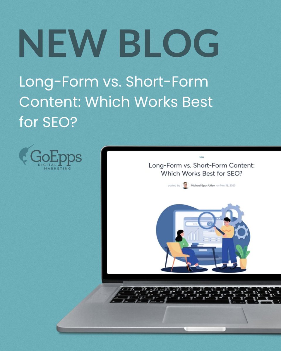 goeppsdigital's tweet image. 📝 Content length matters — but how you use it matters more. In the latest GoEpps blog, we break down when to lean into long-form vs. short-form content for SEO. 

💡 Curious which format will play best for your goals? Check it out here: buff.ly/bFySjXZ