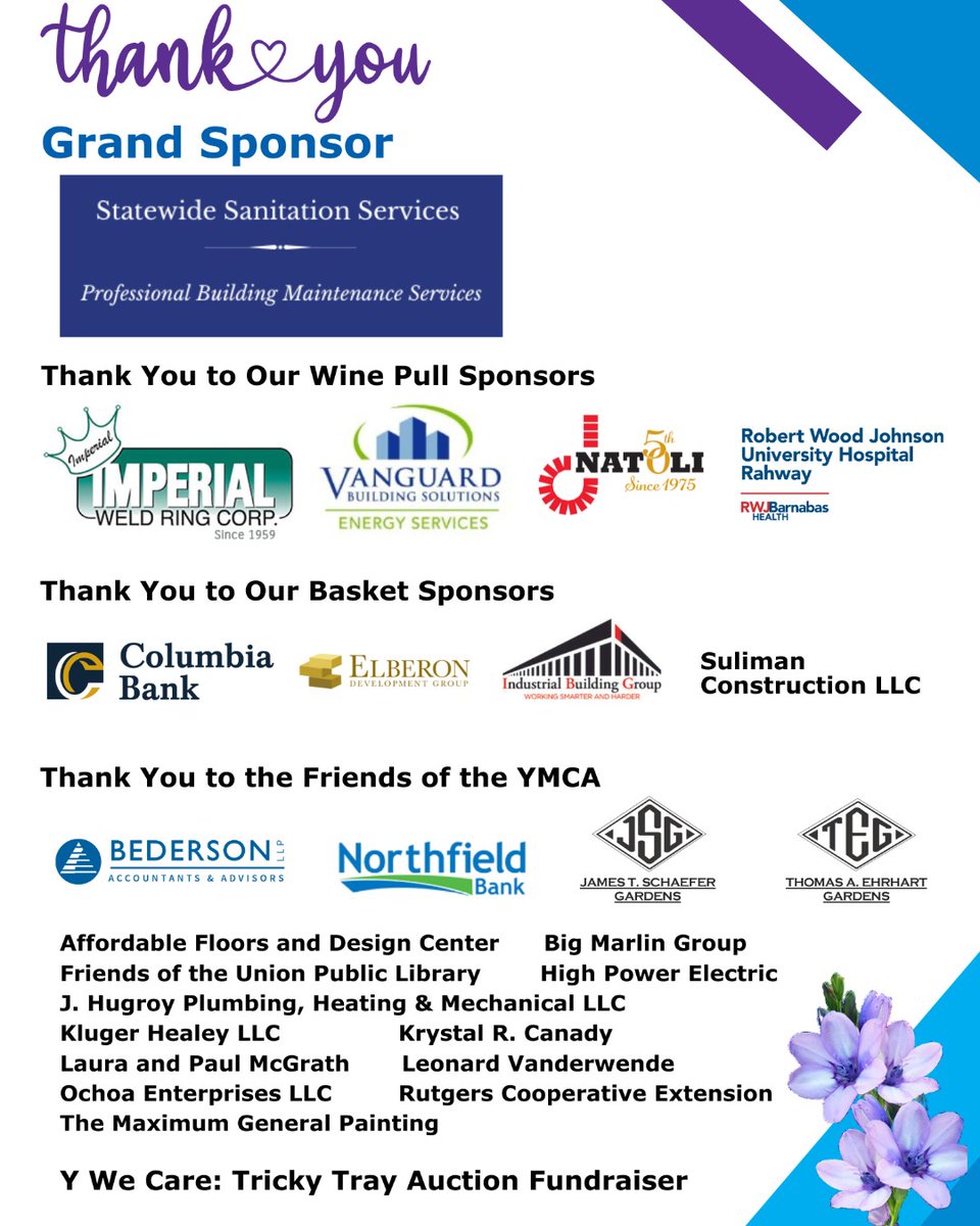 TGFYMCA's tweet image. THANK YOU Sponsors!  Thank you for sharing in support of the Y We Care: Tricky Tray Auction Fundraiser for YMCA Financial Assistance #support #community #ymca #becauseY