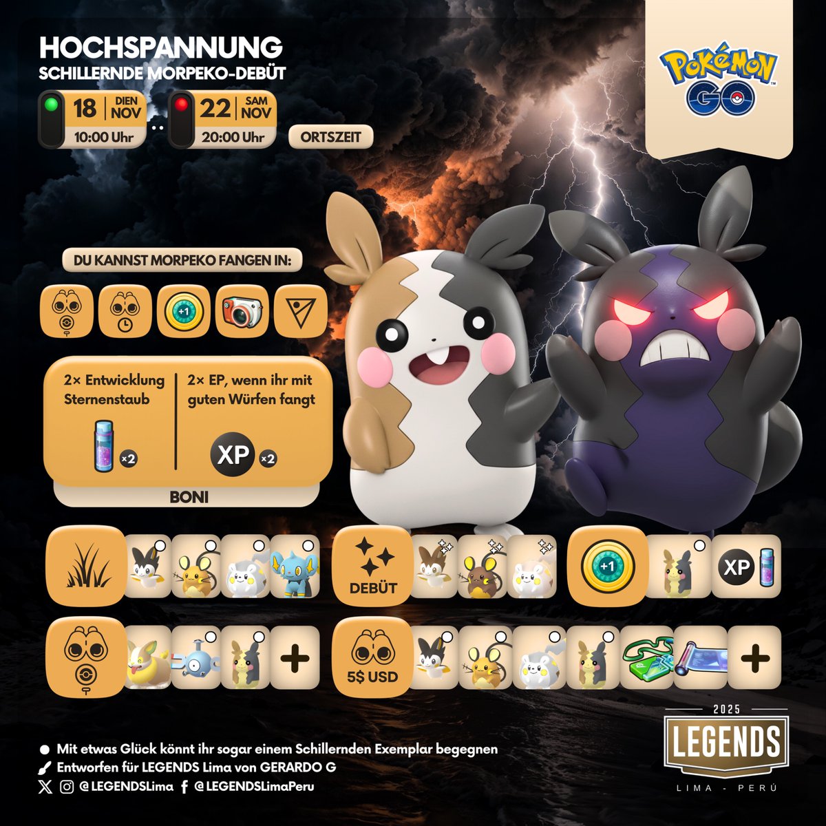 🇬🇧🇪🇸🇩🇪
High Voltage ⚡️
Shiny #Morpeko Debut 

#PokémonGO #PokemonGOApp