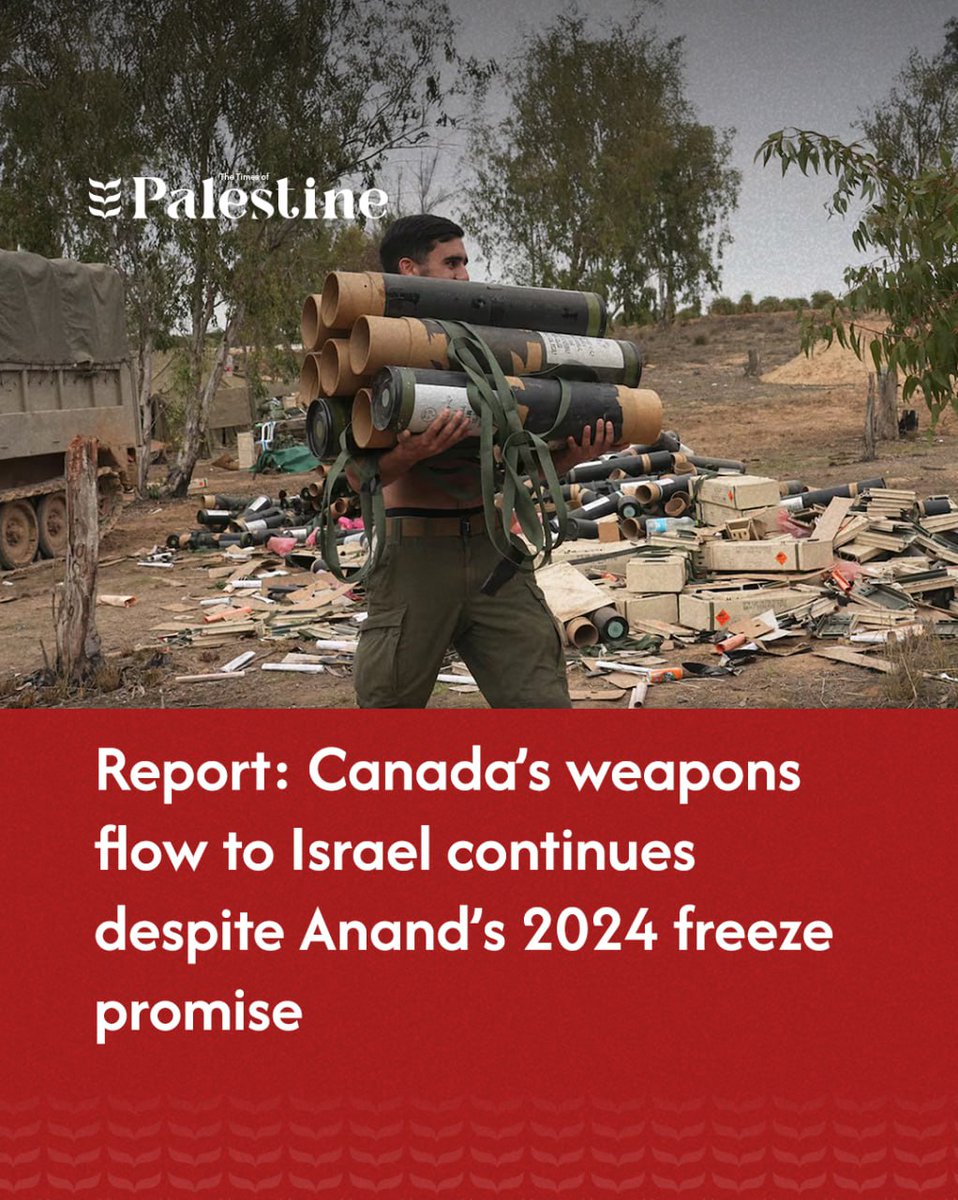 CANADA IS ARMING ISRAEL THROUGH A BACKDOOR

🇨🇦 Ottawa claims it froze export permits for Gaza, but Canadian-made parts are still reaching Israel through U.S. factories.

💥 F-35 components, explosives, aircraft parts, and even MK-84 bomb pieces are ending up in strikes.

⚠️