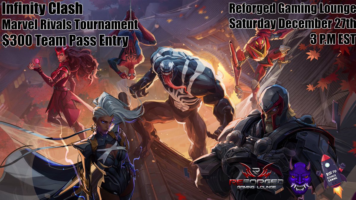 🦹🏾‍♂️ Marvel Rivals Tournament 

⏰ End Of The Year ‼️ December 27th <a href="/3/">Blair</a>:00 P.M

💰 - $300 Team Pass 

Sign Up Here - start.gg/tournament/ris…

#marvelrivals #tournament