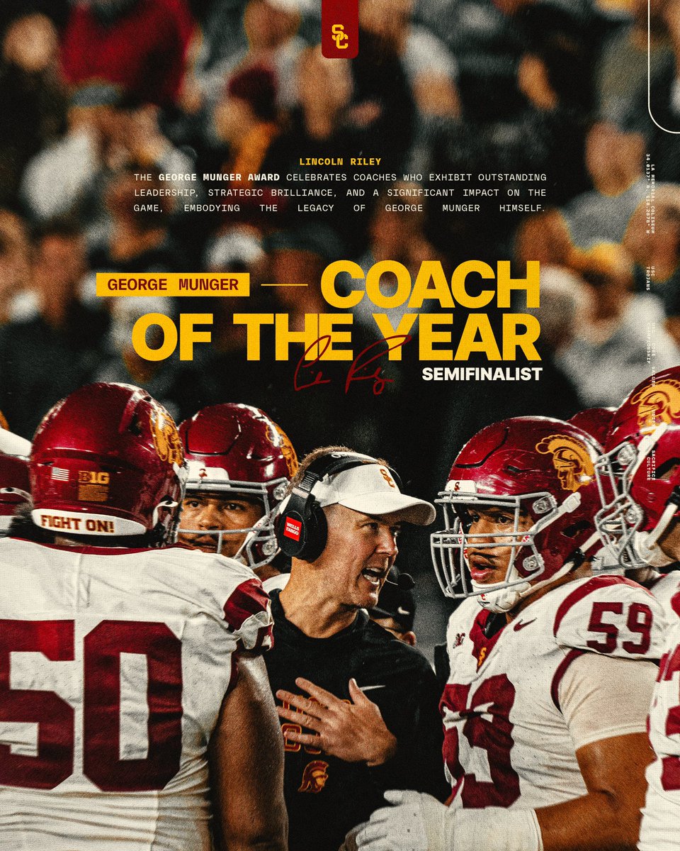 our coach 👏

Lincoln Riley has been named a George Munger Coach of the Year Semifinalist