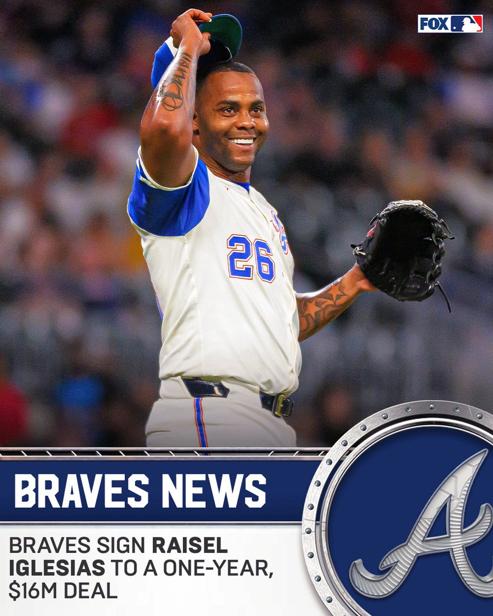 The Braves announced that they have signed Raisel Iglesias to a one-year deal 
