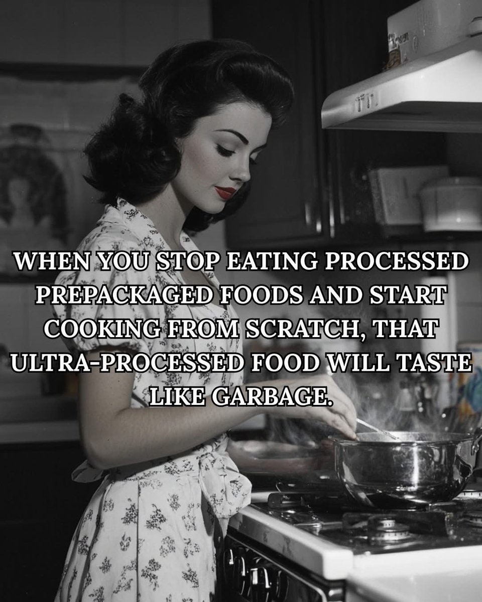 BabyD1111229's tweet image. WHEN YOU STOP EATING PROCESSED PREPACKAGED FOODS AND START COOKING FROM SCRATCH, THAT ULTRA-PROCESSED FOOD WILL TASTE LIKE GARBAGE…

Your pallet does change 😏
