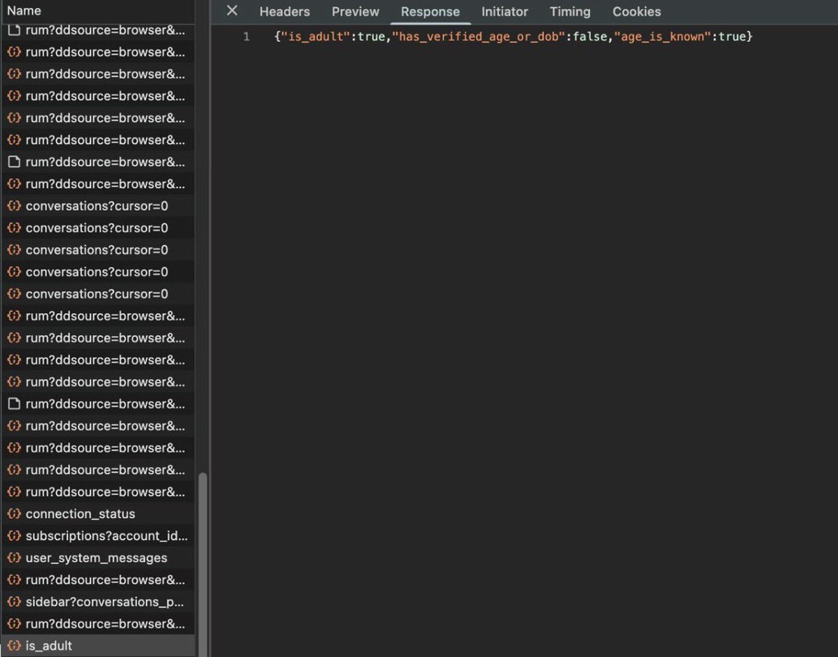 sweatyycheek's tweet image. Now, when a “sensitive” prompt is sent in ChatGPT, it has a call to see if it comes from an adult or a minor

This explains why some ppl are not being rerouted as much, and why NSFW is back

It also checks if you have verified your age manually

It’s finally rolling out!

#Keep4o
