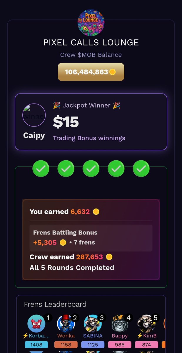 caipyqueen's tweet image. JACKPOT = REAL MONEY EVERY DAY 🔥
5 clicks →
$6.5k MOB for you
up to $5k bonus for friends
Crew takes home $130k–$287k MOB
+$10–$15 USD in daily cash
This happens EVERY DAY in MOBLAND.

Yes, 100% real 💰
Are you joining now?
@gandanisid
#MOB #PlayToWin #RealPerformance