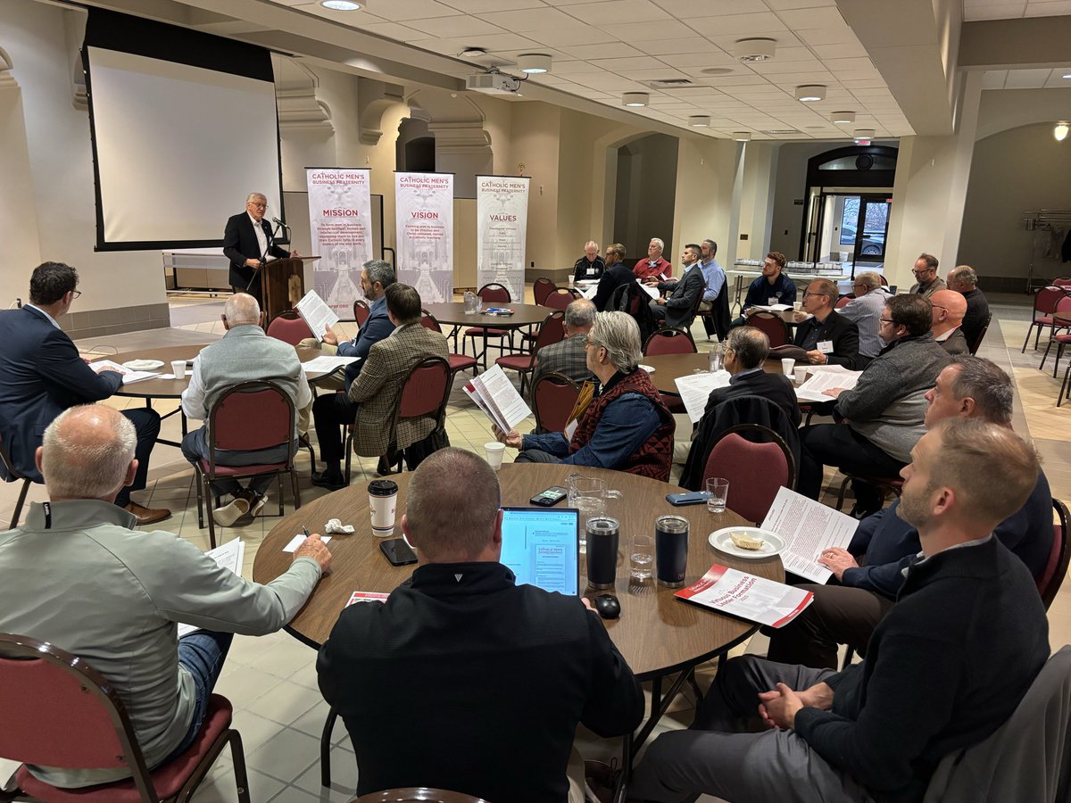 CMBFSF's tweet image. A great morning at our final Virtuous Business Leader Formation for 2025 where we learned and shared about stewardship. God bless these amazing men for sharing their Catholic witness with one another!