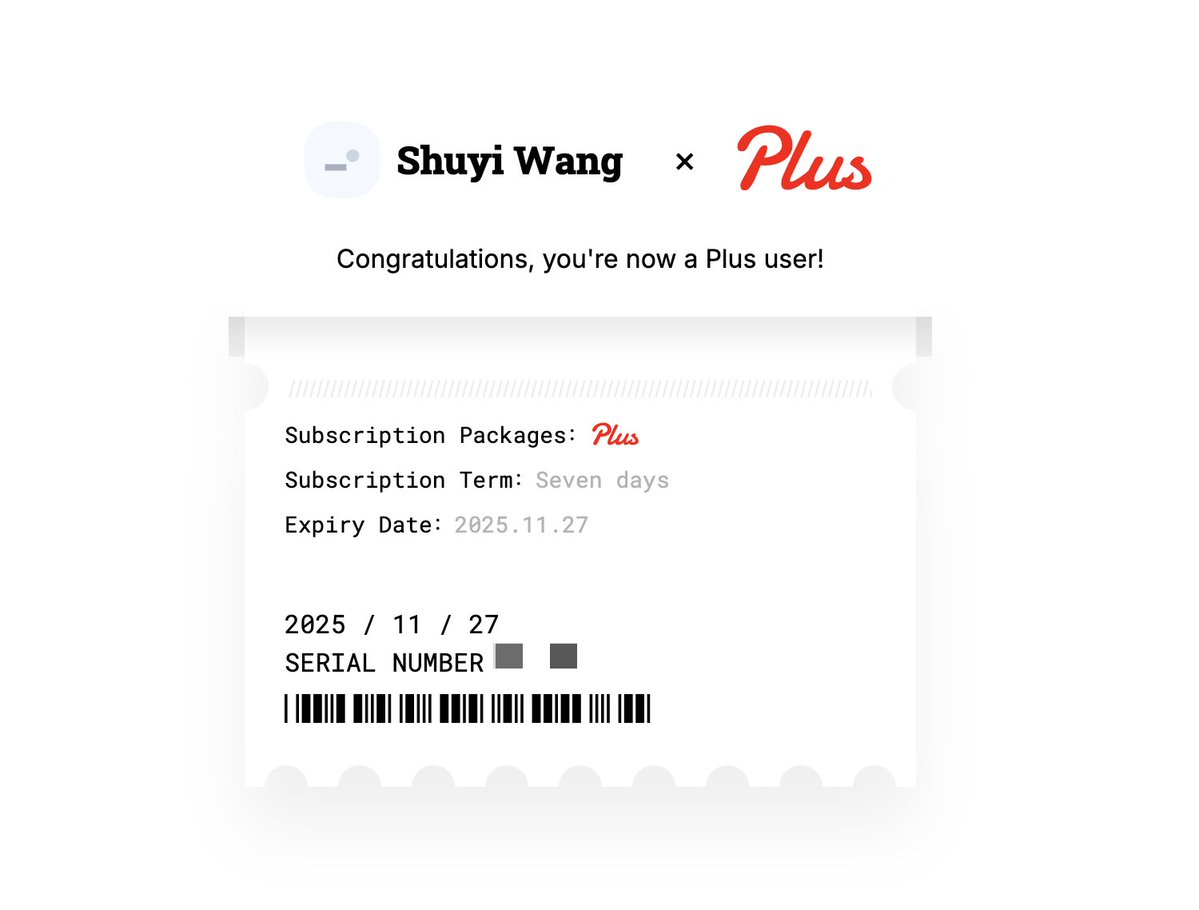 又中獎了。連續在歸藏的讀者群抽獎。繼昨天中了youmind 和listenhub 訂閱後，今天又中了juchats 。這次沒送給學生，自己留了，哈哈🤭