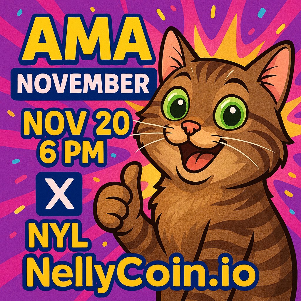 DogeSami's tweet image. 🚨 NELLYCOIN COMMUNITY AMA (50$ GIVEAWAY)

The Cat Empire is rising our community is growing fast, the presale is live and NellyCoin ($NLY) is ready to take its place among the memecoin giants.

#COMMUNITY AMA
Nov 20, 2025 | 6 PM UTC

What’s Inside:
-Presale progress &amp;amp; key…