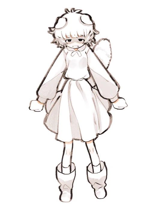 The white moff wolf is always ready to bite you and play with you.
