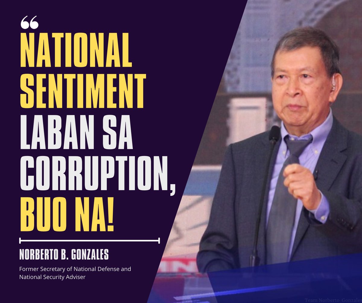 TeamNorbertoG's tweet photo. NATIONAL SENTIMENT LABAN SA CORRUPTION, BUO NA!

Kasunod ng kilos protesta ng iba’t ibang grupo nitong nakaraang araw, naniniwala ang dating Defense Secretary na buo na ang National Sentiment laban sa korapsyon sa gobyerno.

Watch the interview here: https://t.co/AMT2QelnIW https://t.co/S7ECJcXv51