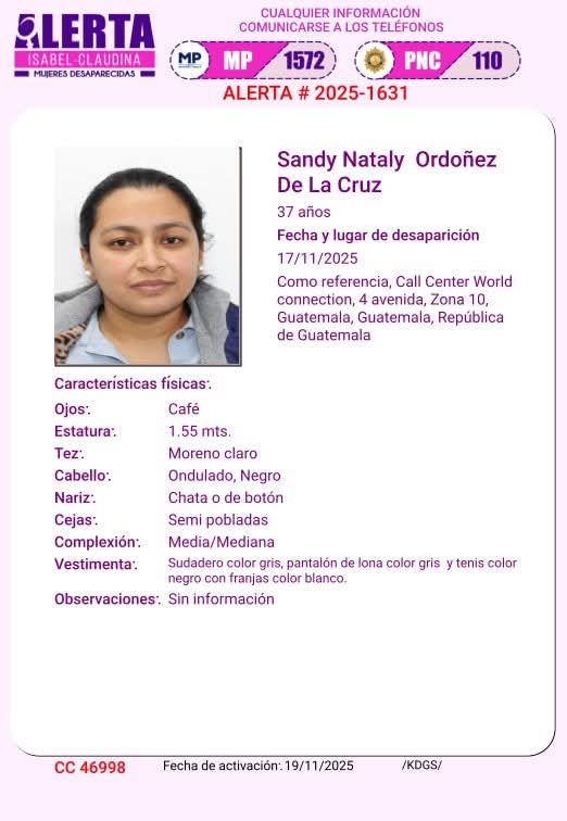 Me pueden ayudar  con rt porfis!!! Es amiga mía del trabajo entro a las 10 am al edificio dejo sus cosas en el locker incluyendo su celular y volvió a salir en dirección a 4ta ave y 16  calle zona 10  y no se sabe más de ella desde el lunes 😔