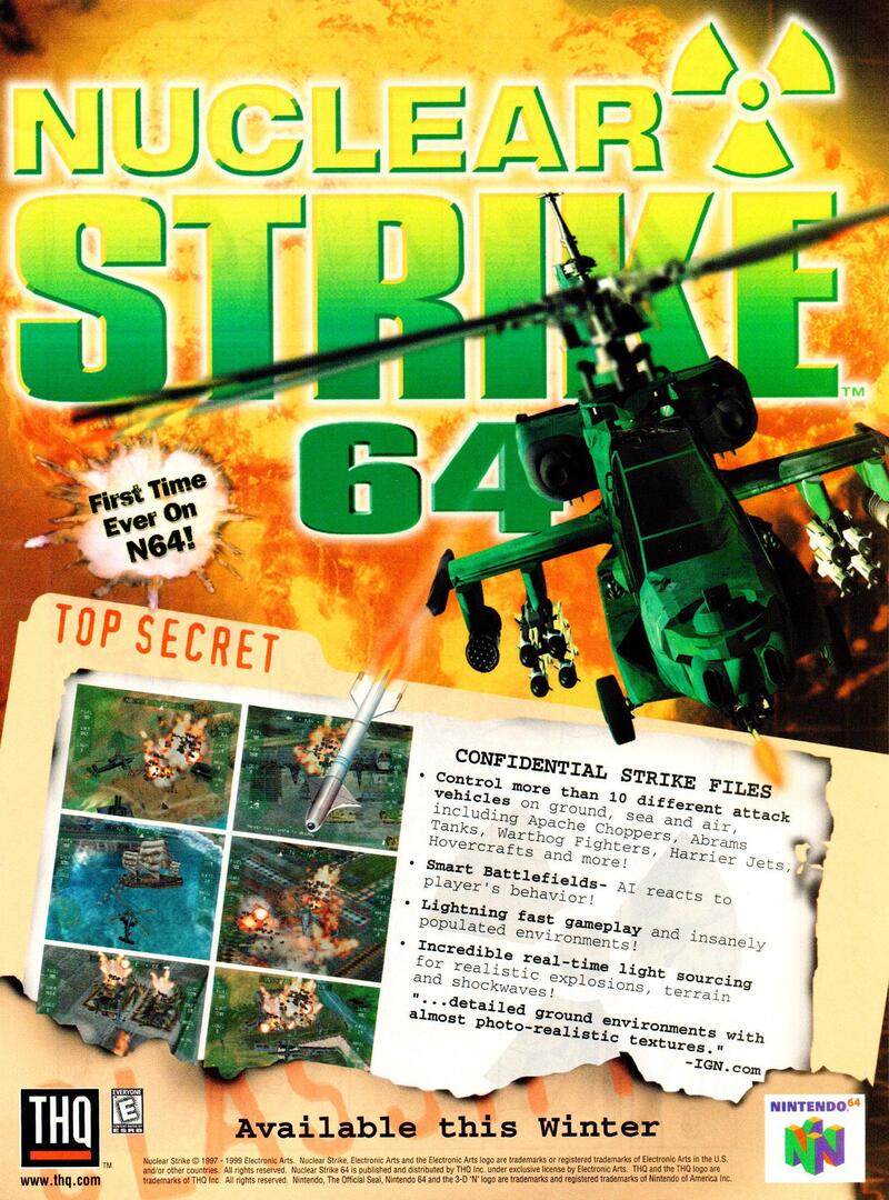 'Nuclear Strike' came out in '97 for the PSOne, but it finally made it to the Nintendo 64 in '99.
 ift.tt/dVS1mMF