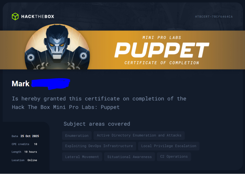 MrDark0x7's tweet image. Nice #Puppet #HTB Mini Pro  #Lab — clean, realistic flow and good learning value. Using #Sliver  demonstrates modern #C2 concepts (beacon persistence, staged OPSEC). Good coverage of offensive fundamentals: exploit, credential reuse,  lateral movement, and abuse of orchest