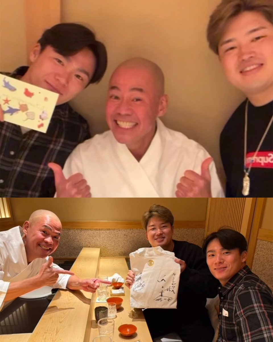 Dodgers pitcher Yoshinobu Yamamoto and top Japanese free agent Munetaka Murakami grabbed dinner together

(via kenshiro_saito / IG)