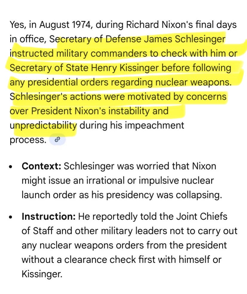 FluteMagician's tweet photo. @RepYunker Look here, kid. You’re too young to remember this and not well-read enough to know about it. Politicians have told the military to ignore orders from a Commander-in-Chief before. It’s not new. Takeaway? Don’t elect unstable presidents and then it’s not an issue. https://t.co/qINpt9387L