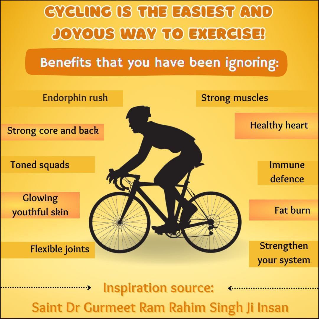 Through the Cycle Campaign, Saint Gurmeet Ram Rahim Singh Ji inspires us to choose bicycles for short journeys so we can reduce carbon emissions and protect the environment. #CyclingForChange