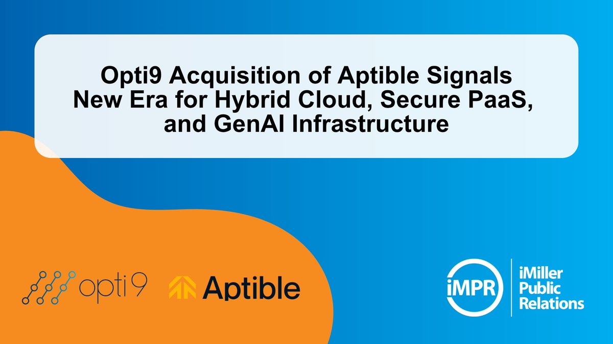 iMillerPR's tweet image. The @Opti9Tech acquisition of @Aptible marks a major step in the convergence of secure #PaaS, #hybridcloud, and #GenAI infrastructure, streamlining compliant app deployment and accelerating modernization.

Read more: businesswire.com/news/home/2025…

#CloudComputing #TechNews #iMillerPR