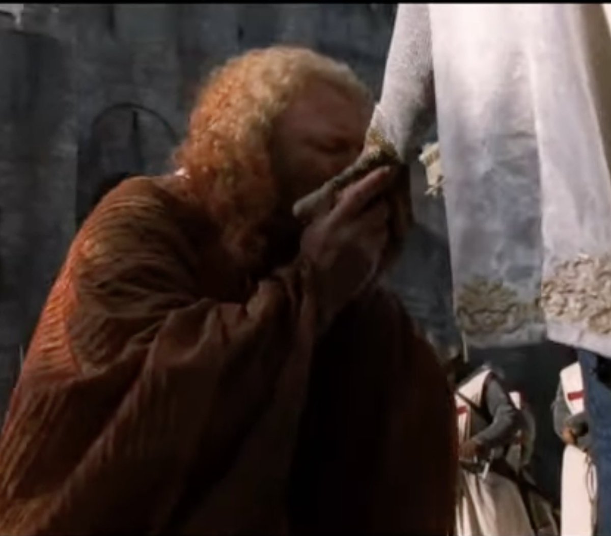 _ClassicalSoul's tweet image. They pretend to be king Baldwin IV while they&apos;re in fact Raynald of Chatillon.