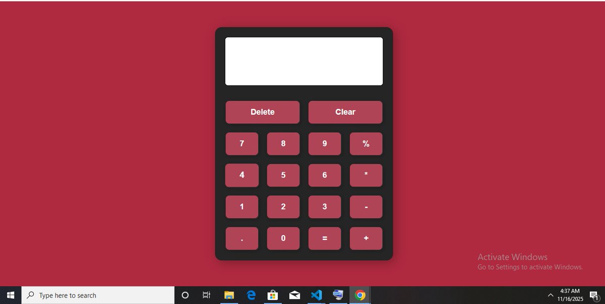tony_d555's tweet image. Just built a simple calculator using HTML, CSS, and JavaScript.
It performs basic calculations and updates results in real time.
Great project for understanding DOM, events, and JavaScript logic.
 
Check out the link👇
anthonydivine555.github.io/calculator/

#JavaScript #HTML #CSS #webdevelop