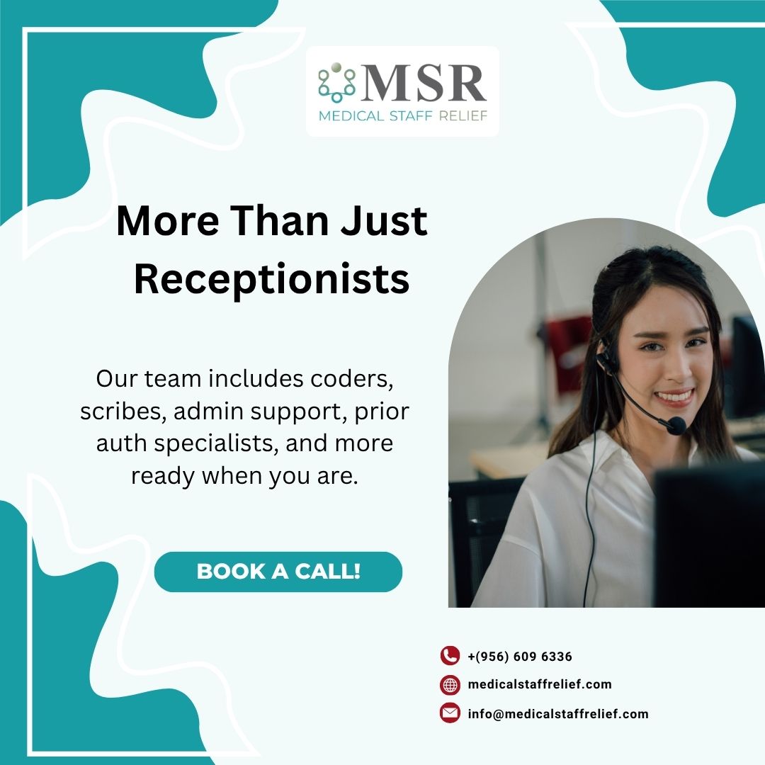 msr_serve's tweet image. More Than Just Receptionists

MSR provides coders, scribes, admin support, prior authorization specialists, and more — all ready when you are. Get the skilled virtual staff your practice needs.

📞 (956) 609-6336
🌐 medicalstaffrelief.com
📧 info@medicalstaffrelief.com