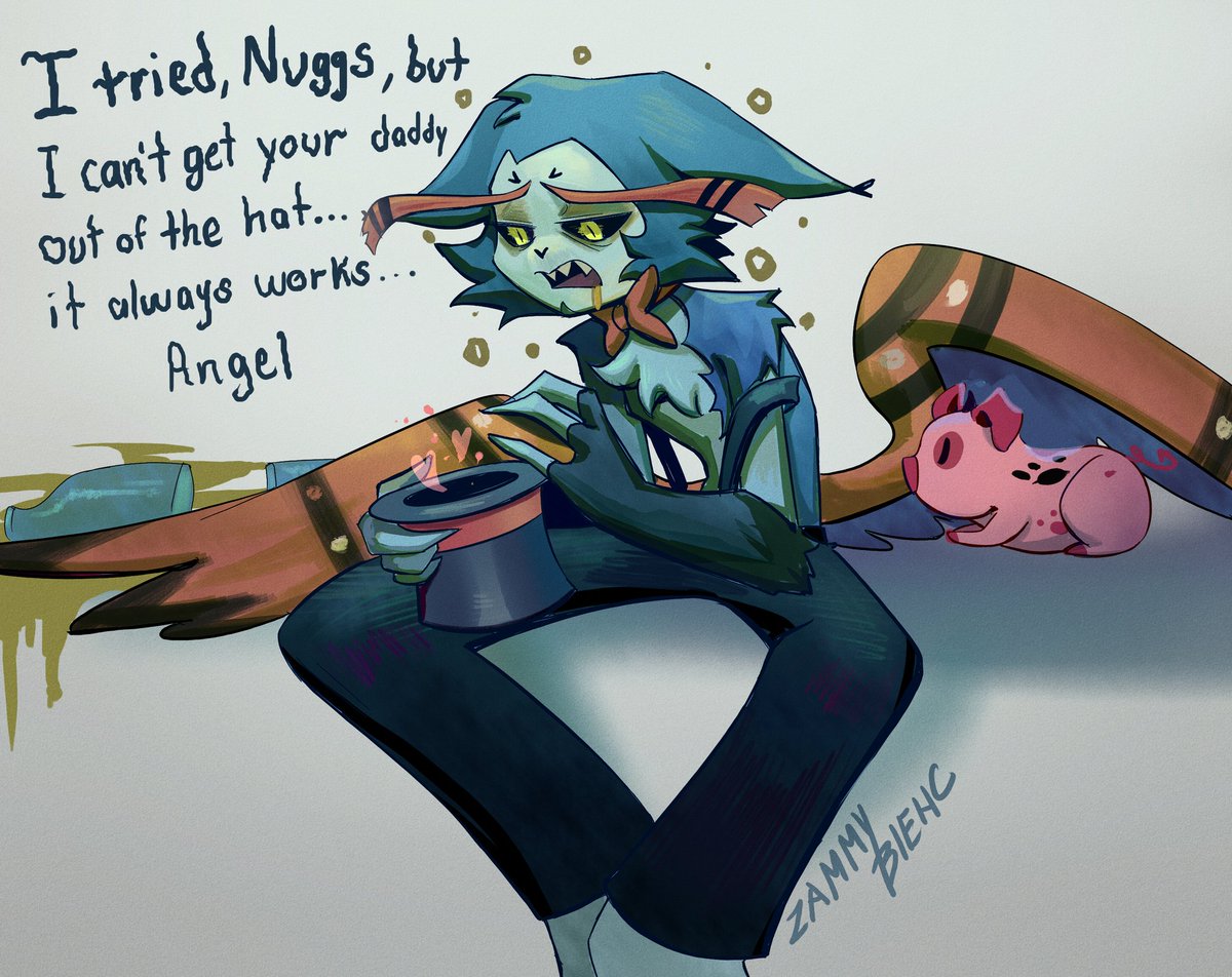 ZammyX1's tweet image. Quitenle el alcohol/ Remove the alcohol 😭😭😭
He&apos;s delusional!!!

#HazbinHotelFanart #huskerdust #Husk