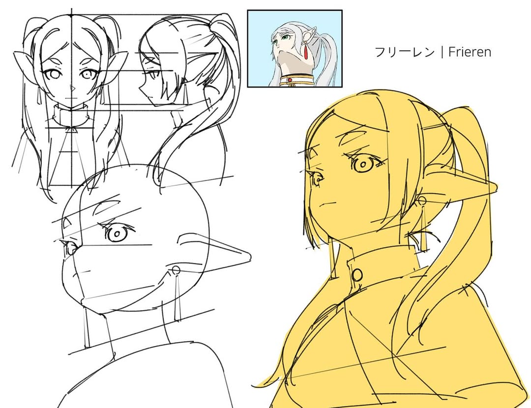 XPPEN's tweet image. This angle is so hard!  How do you all tackle difficult perspectives?
Taking some tips from artists @taco1704 &amp;amp; @asuka111 !

#frieren #frierenbeyondjourneysend
#arttutorial #drawingchallenge #perspective #arttips #digitalart