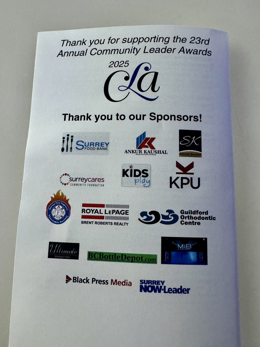 TONIGHT: Ultimate Banquet Hall is the venue for our 23rd Community Leader Awards in 9 categories. 

#SurreyBC <a href="/juliemaclellan/">Julie MacLellan</a> <a href="/TomZillich/">Tom Zillich</a> <a href="/tomzytaruk/">Tom Zytaruk</a> <a href="/AnnaBBurns/">Anna Burns</a>