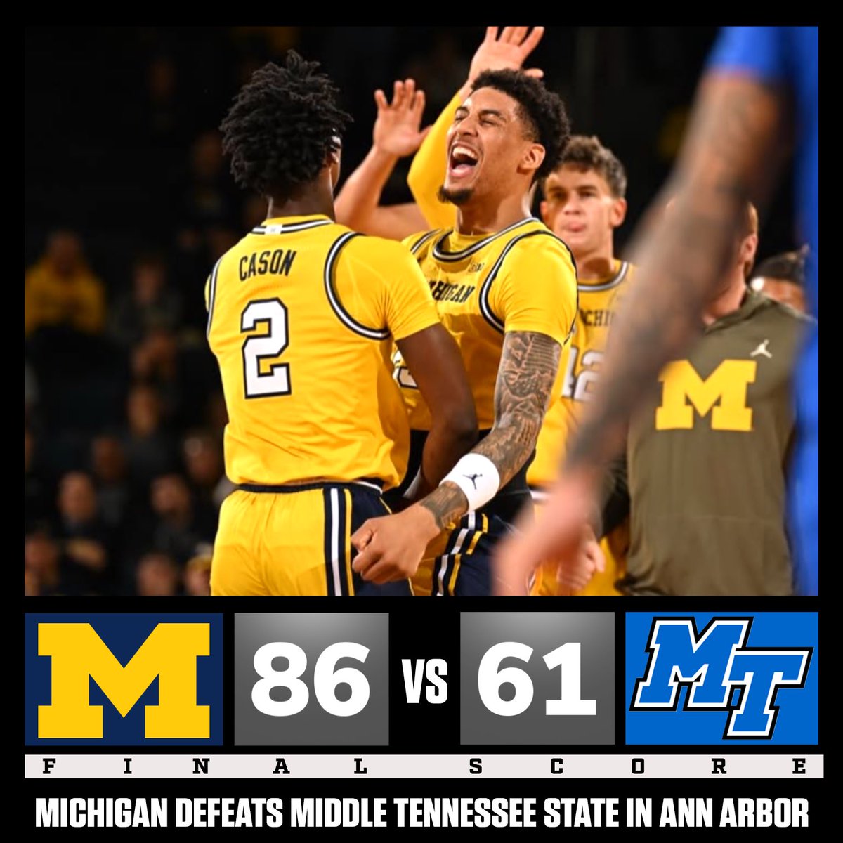 uofmcoverage's tweet image. Michigan defeats MTSU and improves to 4-0 on the season! 〽️ #GoBlue