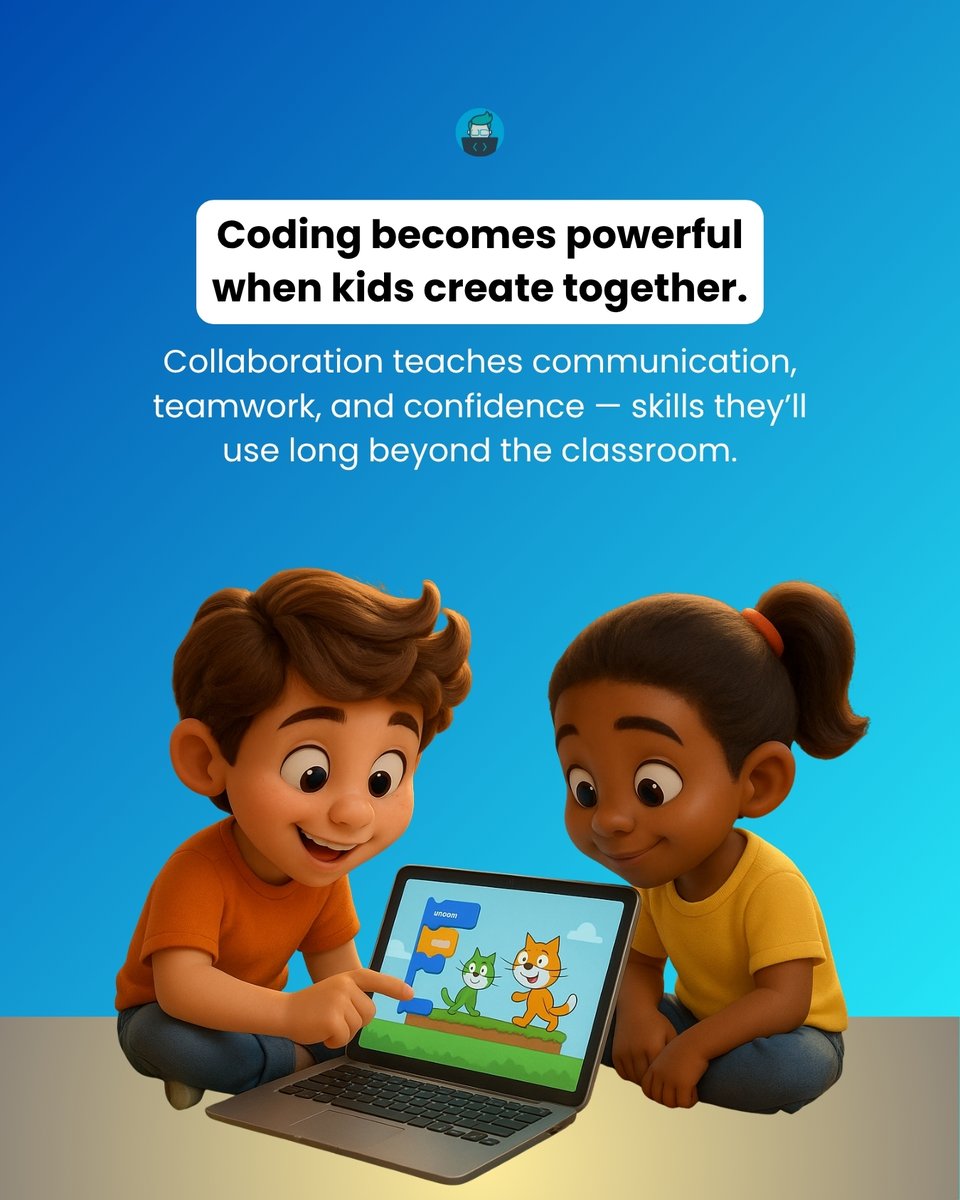 ultimatecoders's tweet image. When kids build together, they learn so much more than coding.
They practice communication, teamwork, and problem-solving — skills that shape confident learners for life. 💙
#UltimateCoders #STEMLearning #CodingForKids