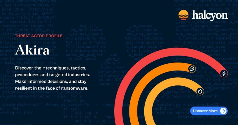 🚨 #Akira isn’t slowing down.

This #Ransomware group is exploiting edge devices, disabling EDR, and targeting backups to cripple recovery.

Manufacturing, finance, and education are in the crosshairs.

🔎 Read Halcyon’s  Threat Actor Profile: bit.ly/4p5UlHv