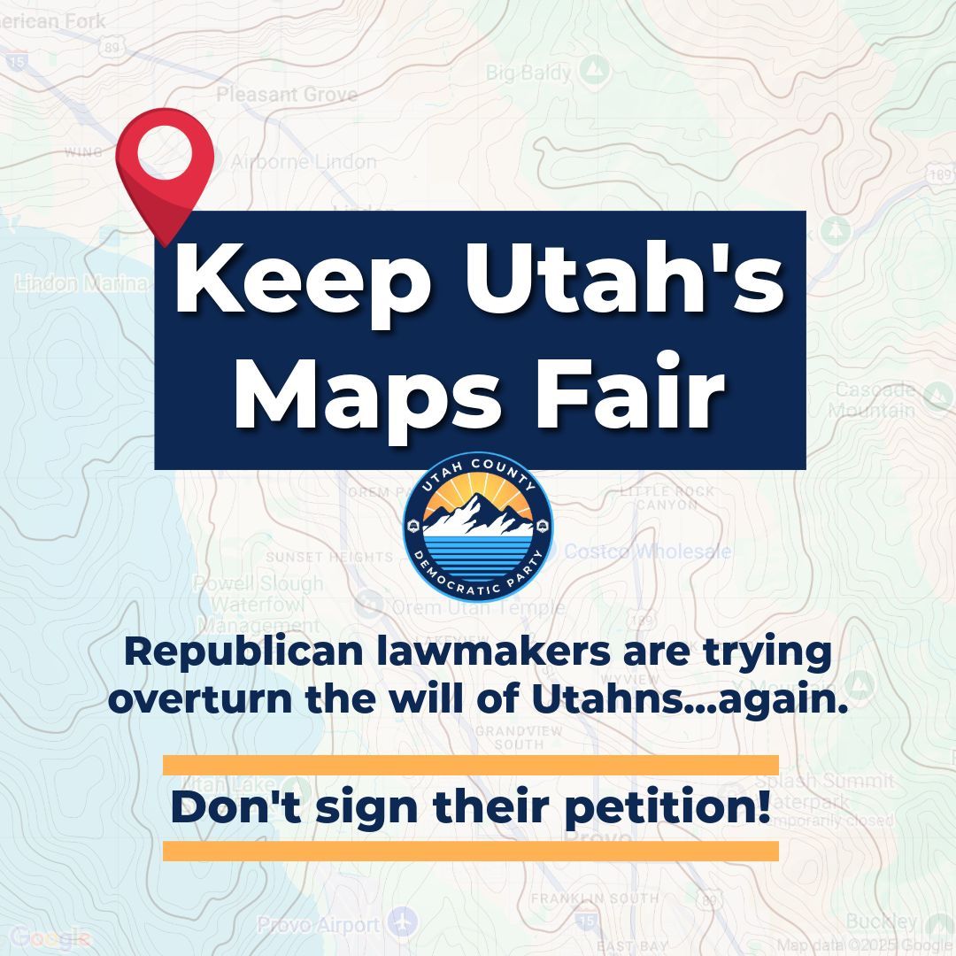 utcountydems's tweet photo. Utahns voted for fair maps. Politicians are trying to take them back. Don’t sign their petition. Protect Prop 4. Protect your vote.

#FairMapsUT #UTpol #ProtectProp4 #UtahDemocrats #UtahPolitics https://t.co/na53UUy5y1