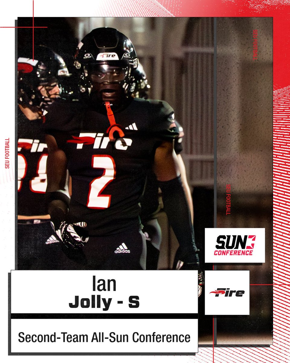 Congratulations to Ian Jolly for being named a Second-Team All-<a href="/SunConference/">The Sun Conference</a> safety!

#FuelTheFire🔥 #TheRightWaytoPlay #TheSunStandard <a href="/NAIAFBALL/">NAIAFBALL</a>