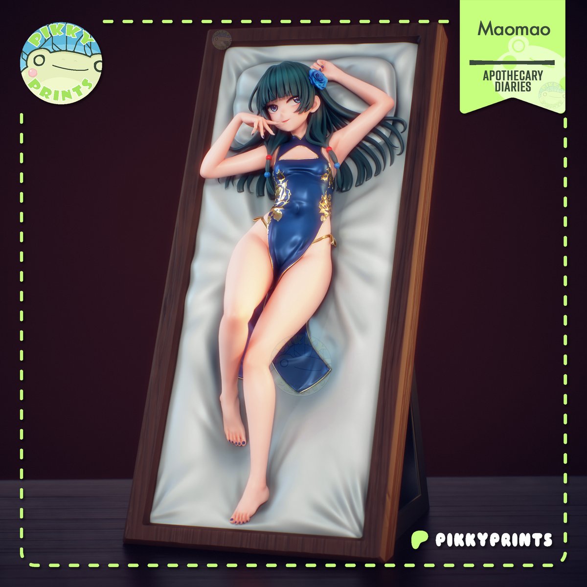 First time trying one of these standing, laid down type frames. Here's Maomao for November!