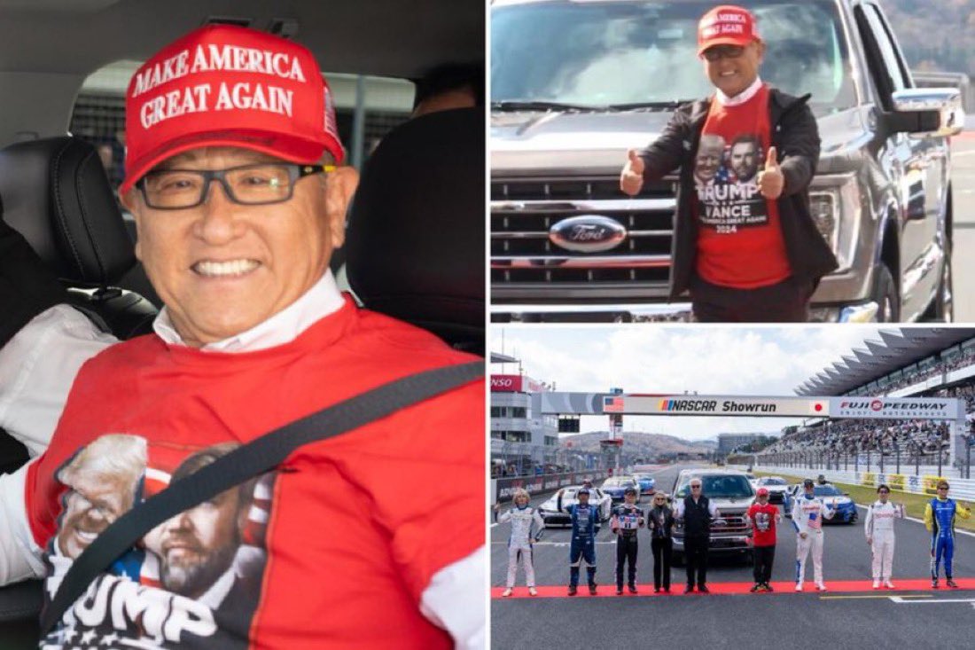 One year ago I was exposing how woke Toyota had gone. In response they dropped ALL of their woke policies… And now one year later: Toyota Chairman Akio Toyoda has gone full MAGA. Incredible.