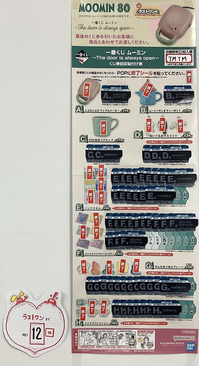 🩵🦛11月20日(木) 一番くじ情報🦛🩵 〜MOOMIN 80〜 ラストワン賞まで