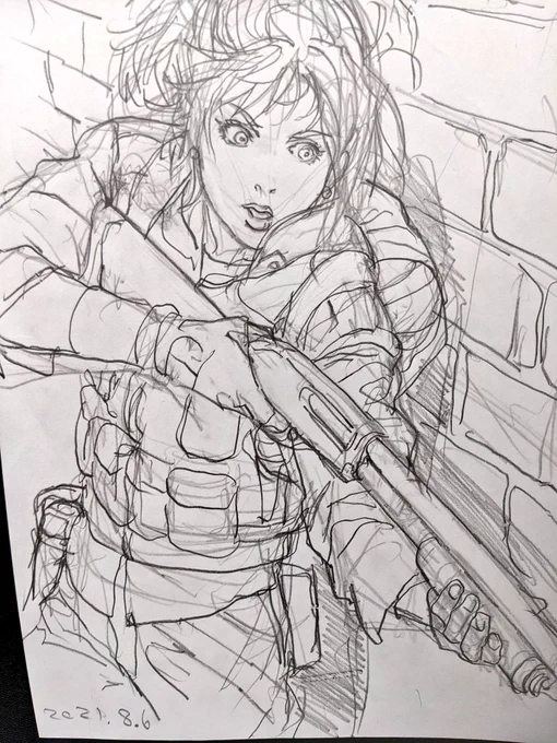 このキャラクターも以前はよく素体に使ってました。最近はこの子は描かないなー。 