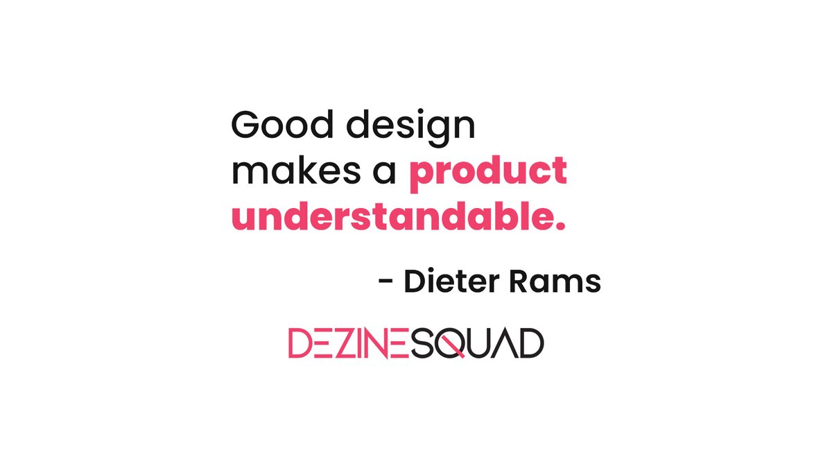 DezineSquad's tweet image. Great design guides, informs, and simplifies. That’s the DezineSquad philosophy. 🔥 #DezineSquad #DesignPhilosophy #DieterRams #GoodDesign #DesignPrinciples #MinimalDesign #CreativeAgency #DesignQuotes #GraphicDesignIndia #BrandDesign #DesignInspiration