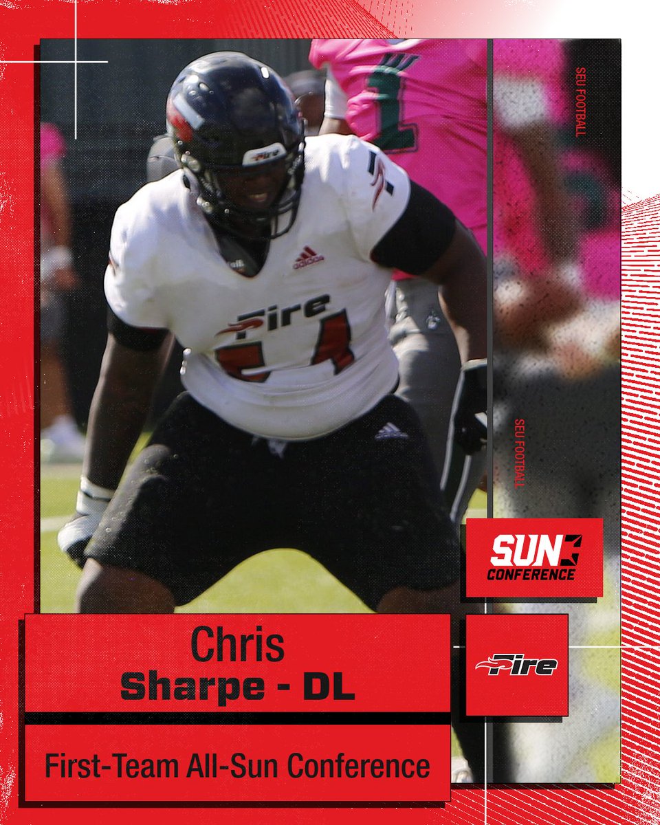 Congratulations to Chris Sharpe for being named a First-Team All-<a href="/SunConference/">The Sun Conference</a> defensive lineman!

#FuelTheFire🔥 #TheRightWaytoPlay #TheSunStandard <a href="/NAIAFBALL/">NAIAFBALL</a>
