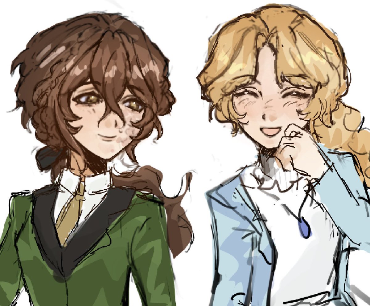 "Your art is so beautiful, Queen! If it&amp;#039;s not too much trouble, could you draw Alimelly?🥺🥺🥺" -> thank youu!! sorry if they look a bit messy