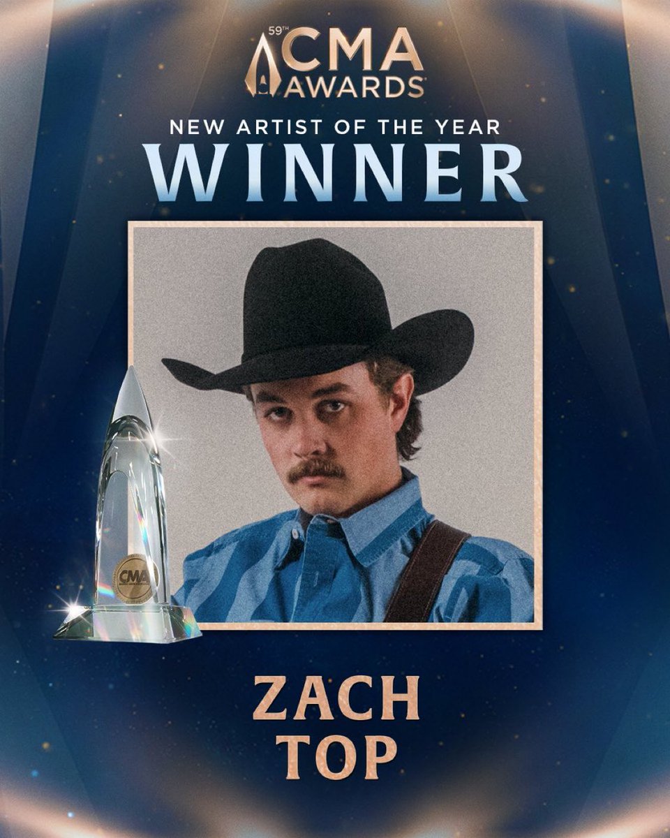 E_L_Updates's tweet photo. Zach Top has won Best New Artist at the #CMAAwards https://t.co/7cPLhRK9Vu